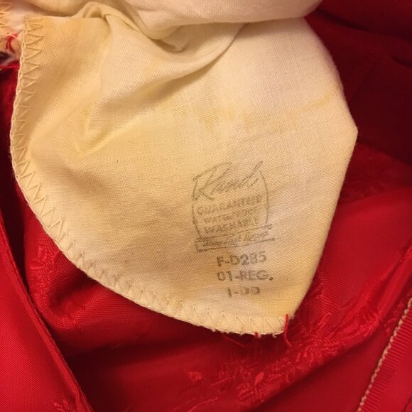 Vintage 50s Red Brocade Cocktail Party Dress Christmas Holidays MCM (IB) - Picture 15 of 16